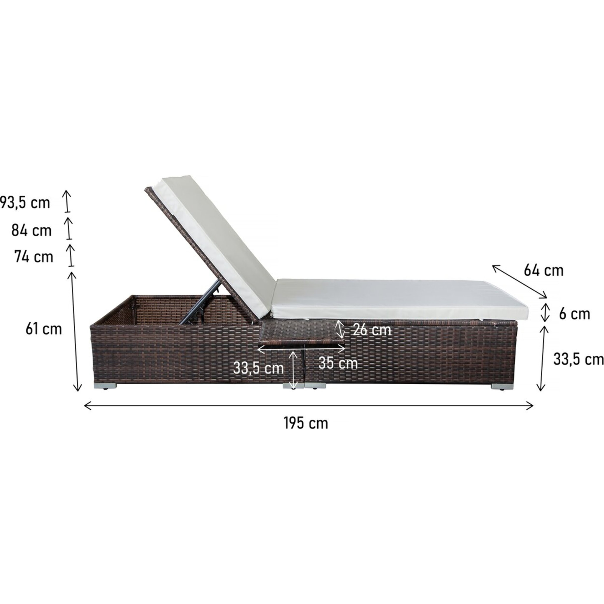 Lot de 2 bains de soleil en résine tressée avec coussins "Alice" - Beige