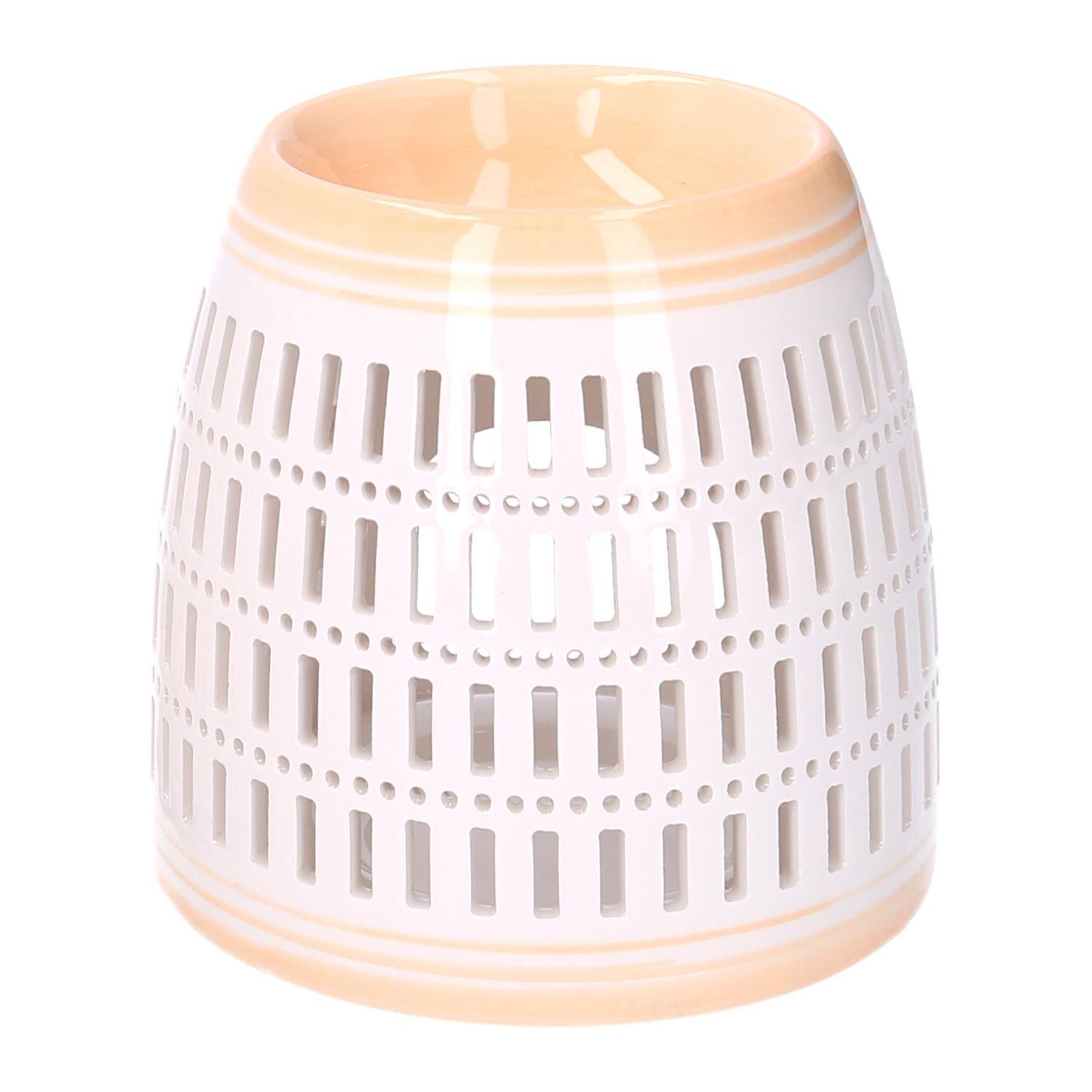 Bruciaessenze in ceramica arancione tondo cmø12,6h12,6