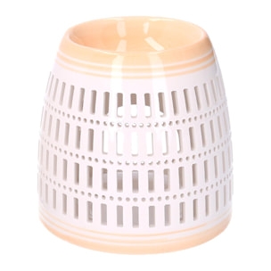 Bruciaessenze in ceramica arancione tondo cmø12,6h12,6