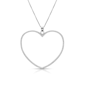 Collana Hiriwa 925 con Pendente Argento Pietre Bianche Cuore