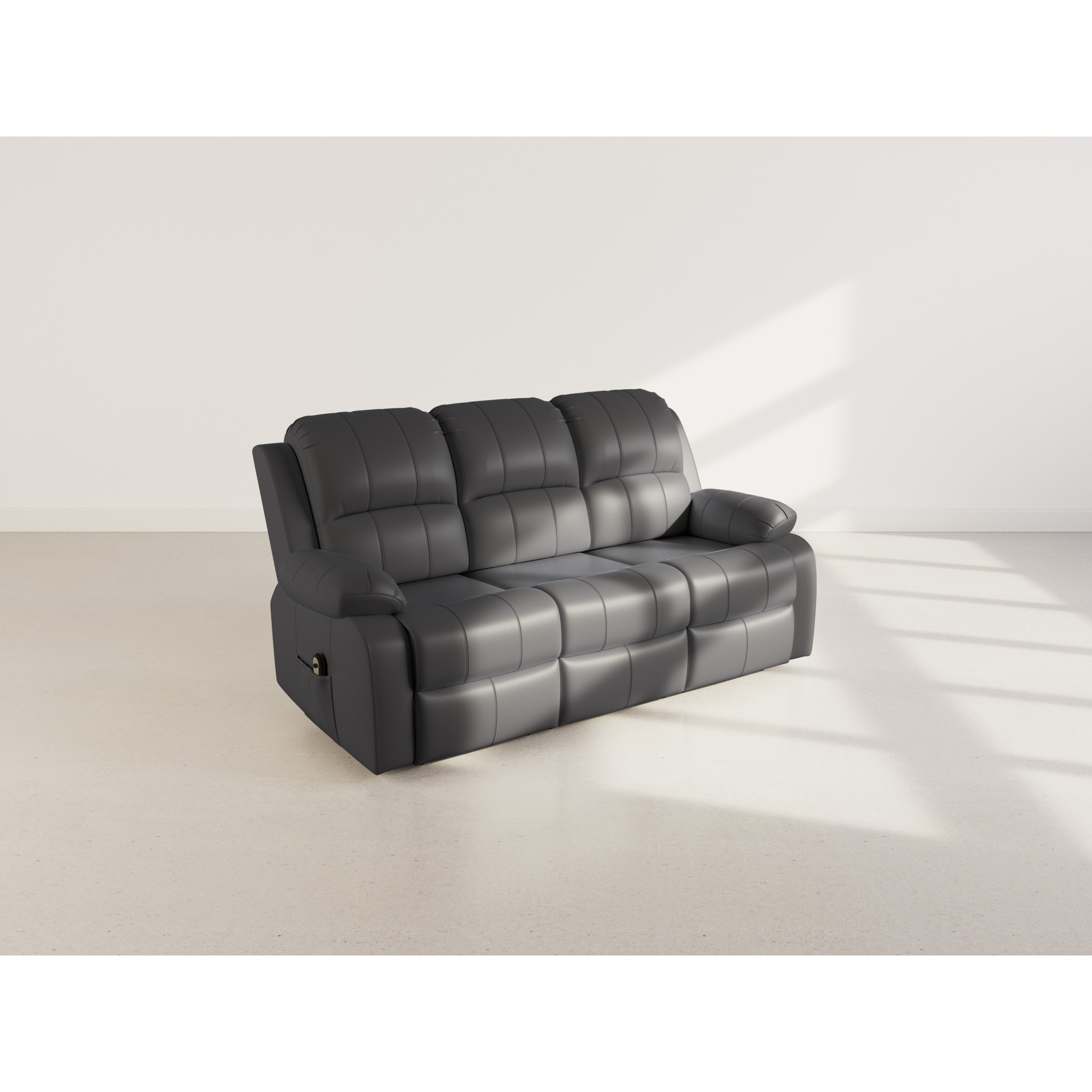 Armand - Canapé 3 places relax électrique en simili - Noir