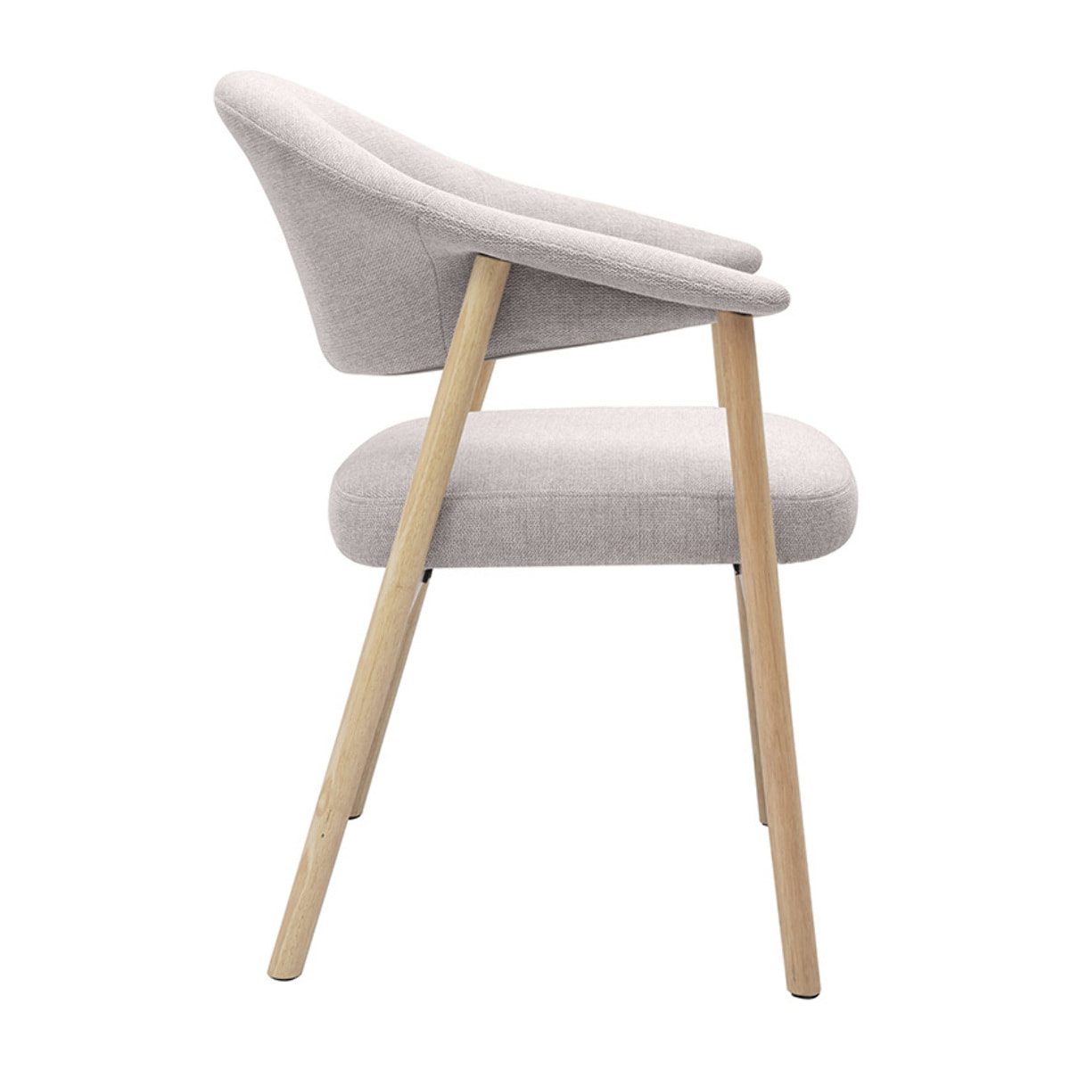Chaises en tissu effet velours texturé beige et bois clair (lot de 2) GIULIA