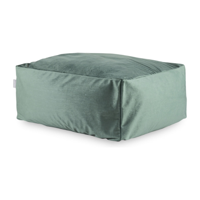 Pouf amovible en velours CORSO 50x50x25 cm vert eau