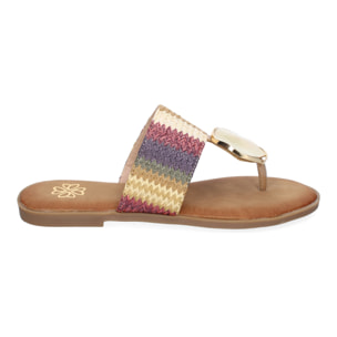 Sandalia Planas de Esclava para Mujer, Comodas y Elegantes, Diseño Moderno con Adornos