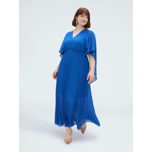 Fiorella Rubino - Vestido DREAM en georgette plisado - Azul aciano
