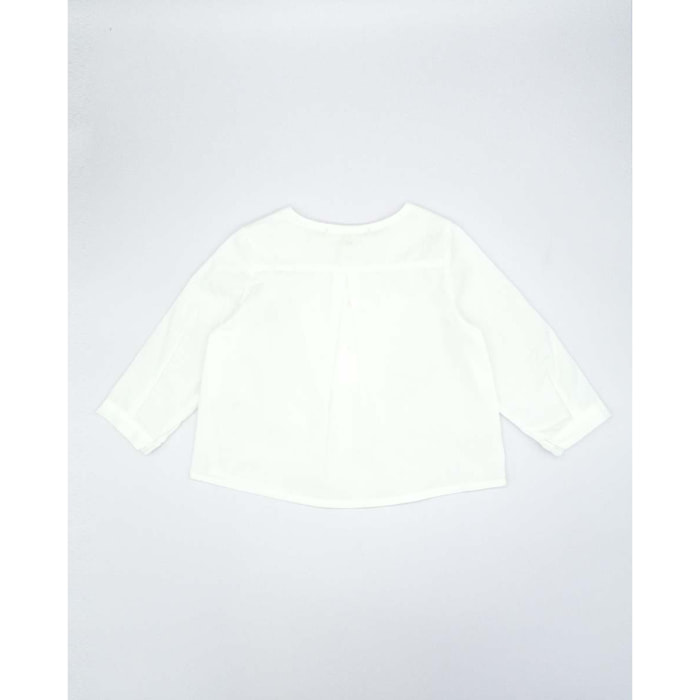 CAMISA BLANCA CON BOTONES AZUL MARINO
