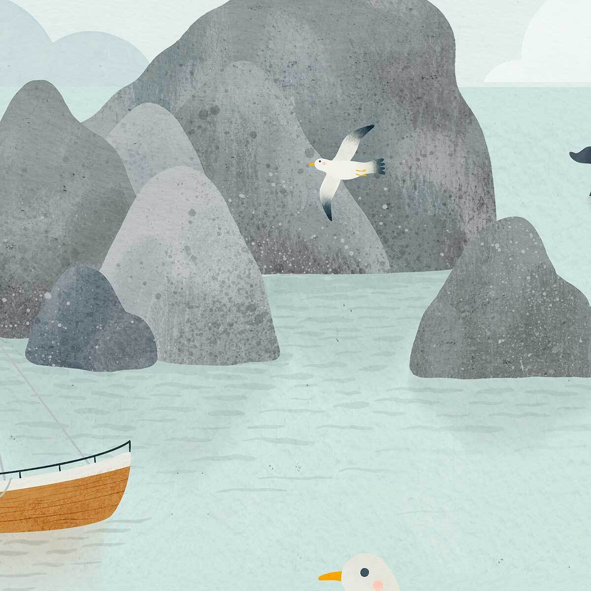 Papier peint baleine chambre enfant Intissé