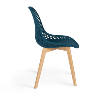 Chaises Maëlle assise ajourée et pieds bois