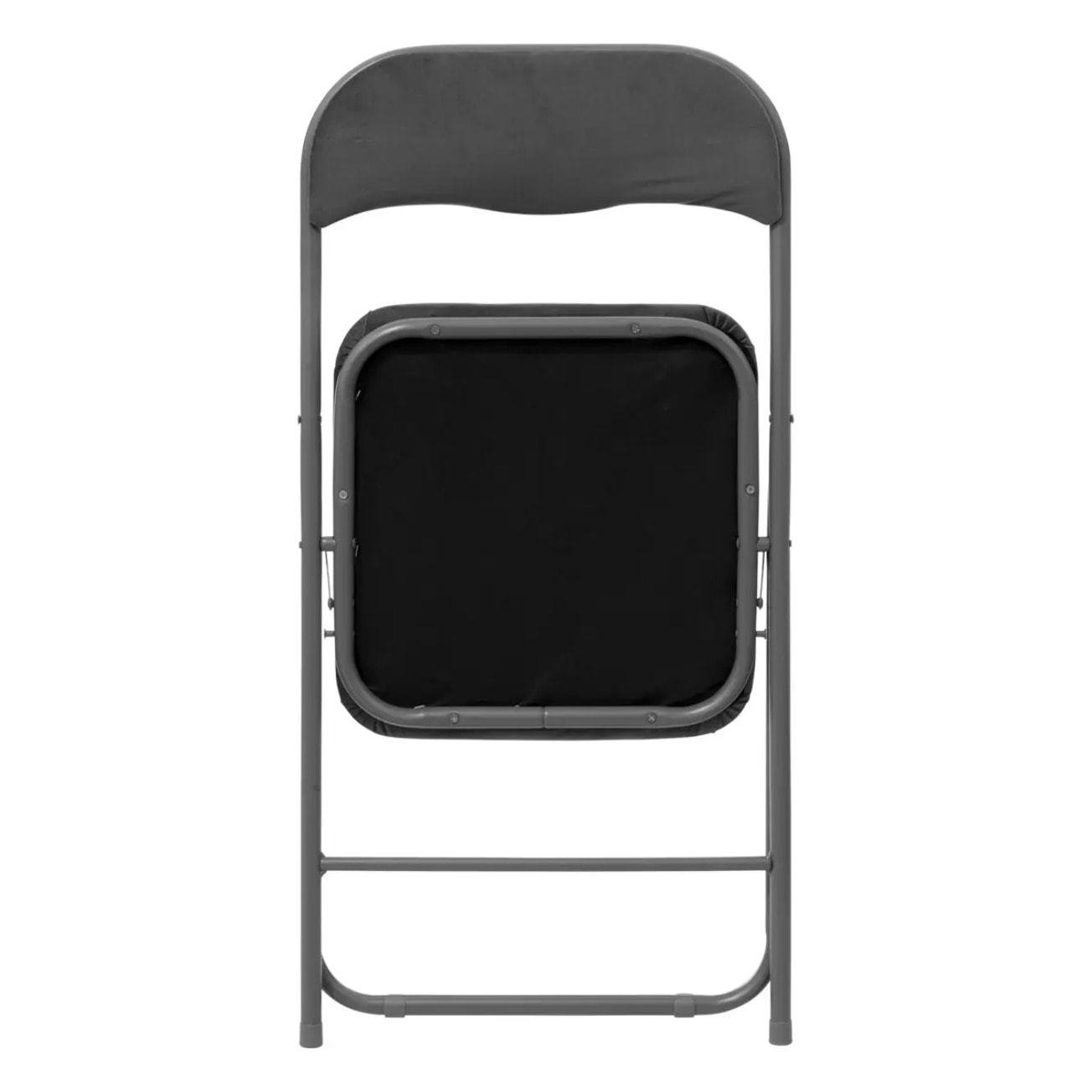 Chaise pliante en velours gris anthracite