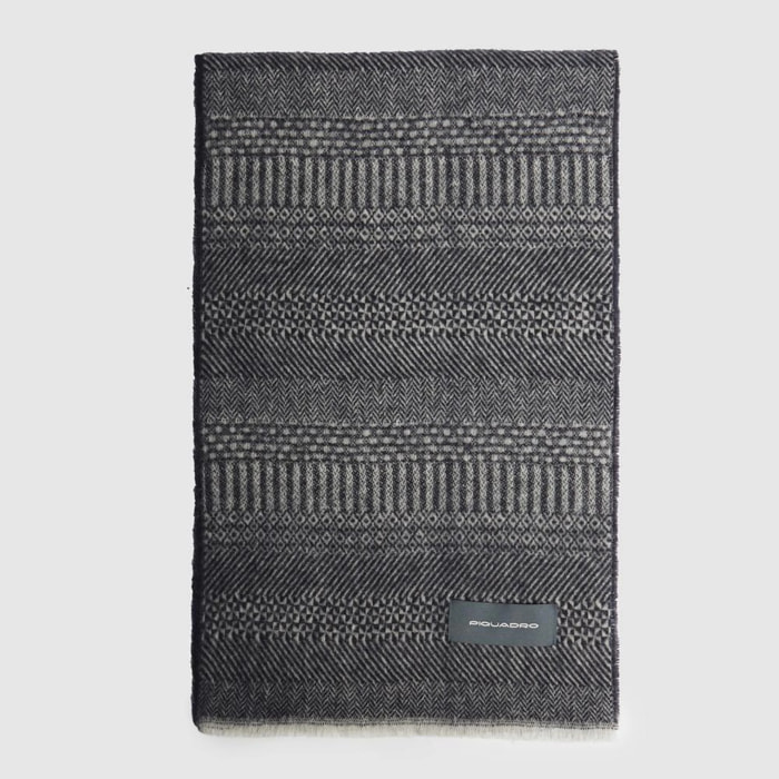 Piquadro Sciarpa in pura lana 100% con motivo district check