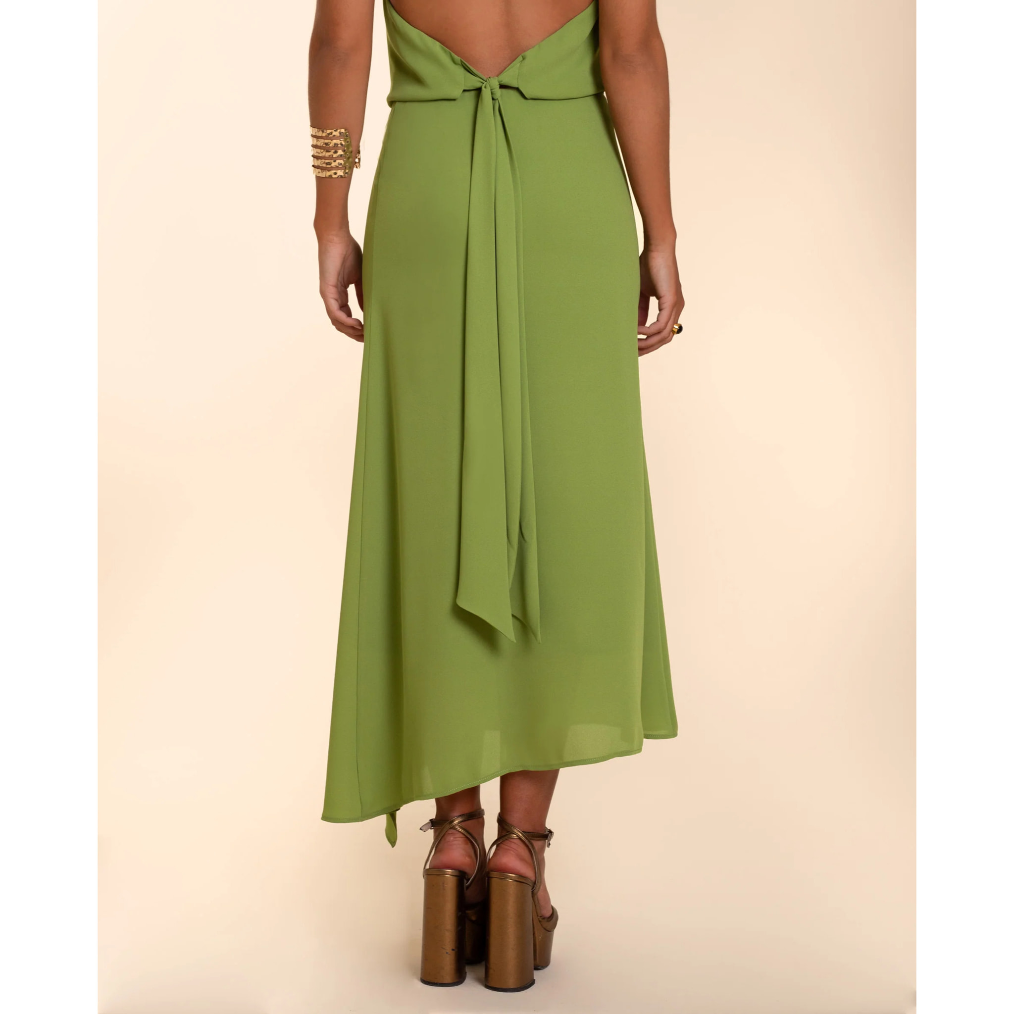 Falda midi con drapeado