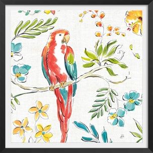 Affiche Hibiscus, orchidée et cie Affiche + cadre en bois - Noir