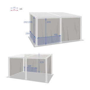 Rideaux pour pergola Avila Ardoise (6 rideaux)