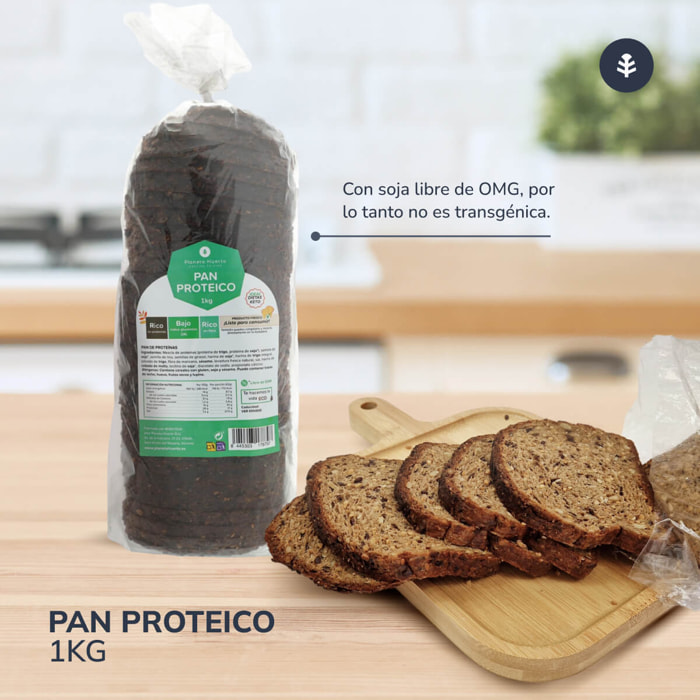 PLANETA HUERTO | Pan Proteico 1kg – Pan Rico en Proteínas y Fibra, Ideal para Dietas Saludables y Bajas en Carbohidratos