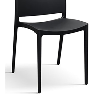 Set di 4 sedie NORTH BEACH in polipropilene nero