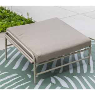 Salon de jardin bas avec repose-pieds - 2 places - lin - BISCARROSSE