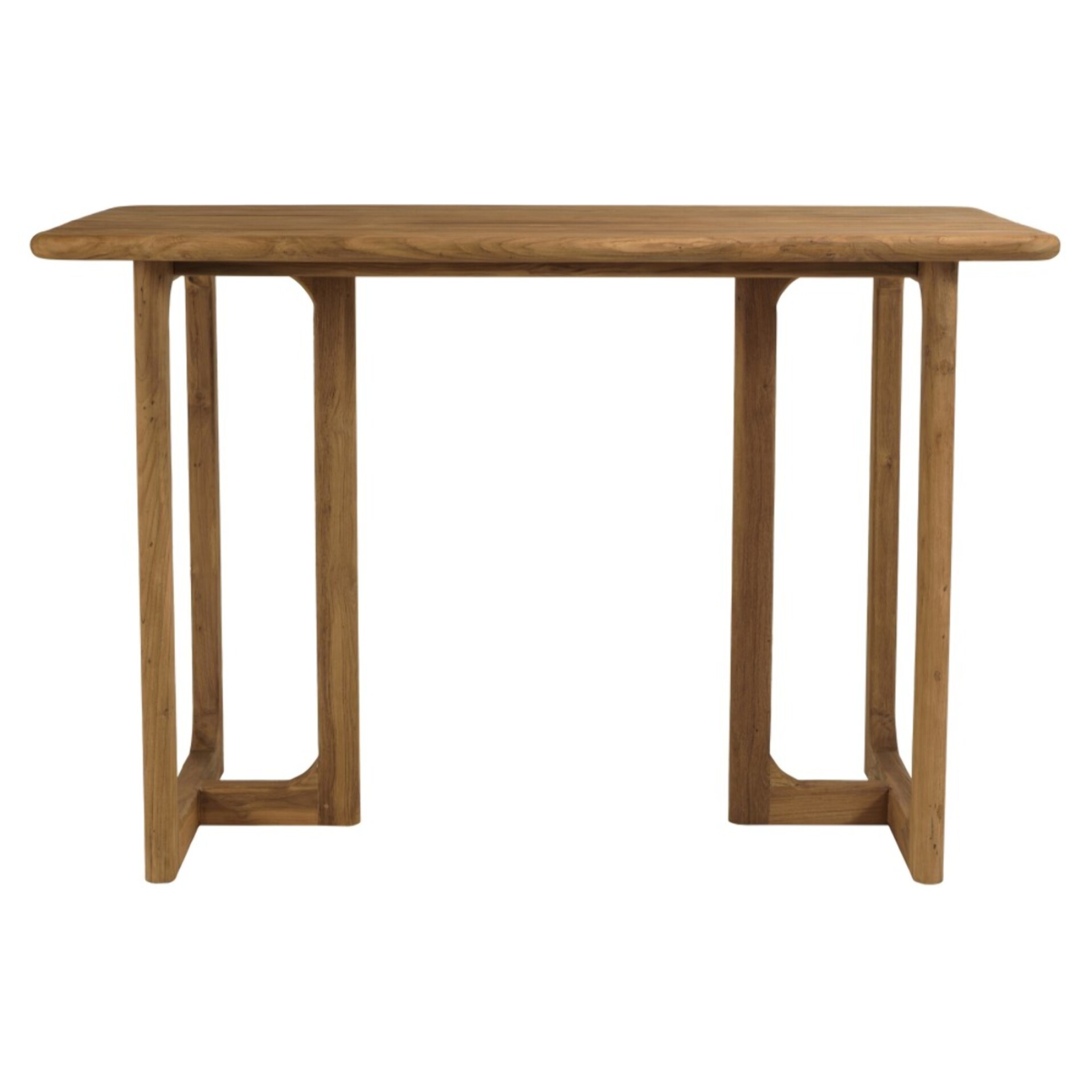 COLINE - Bar de jardin 160x80cm en bois de teck recyclé couleur naturelle (2 COLIS)
