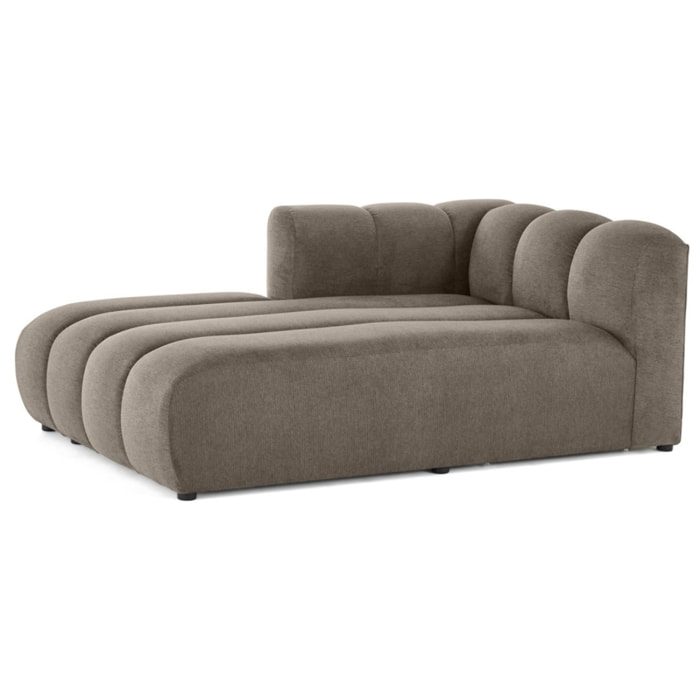 Debbie - module d'assise méridienne gauche en tissu texturé - Taupe