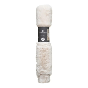 Tapis "Couka" effet fourrure blanc ivoire 60x90cm
