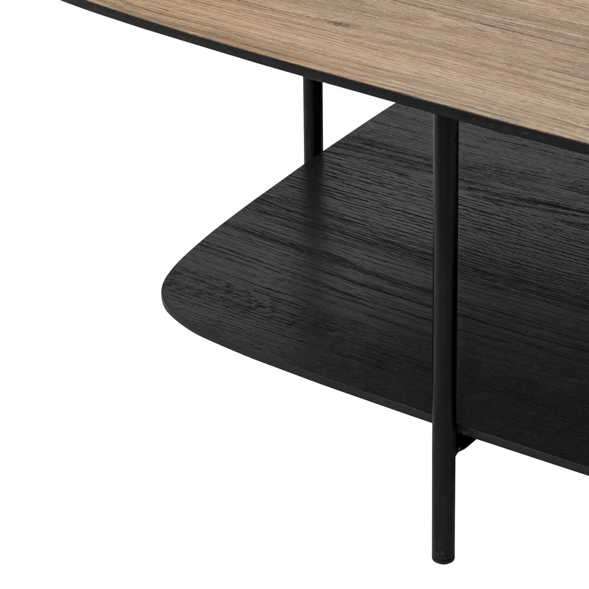 Table basse 1 étagère "Hodia" noir 75x75x38cm