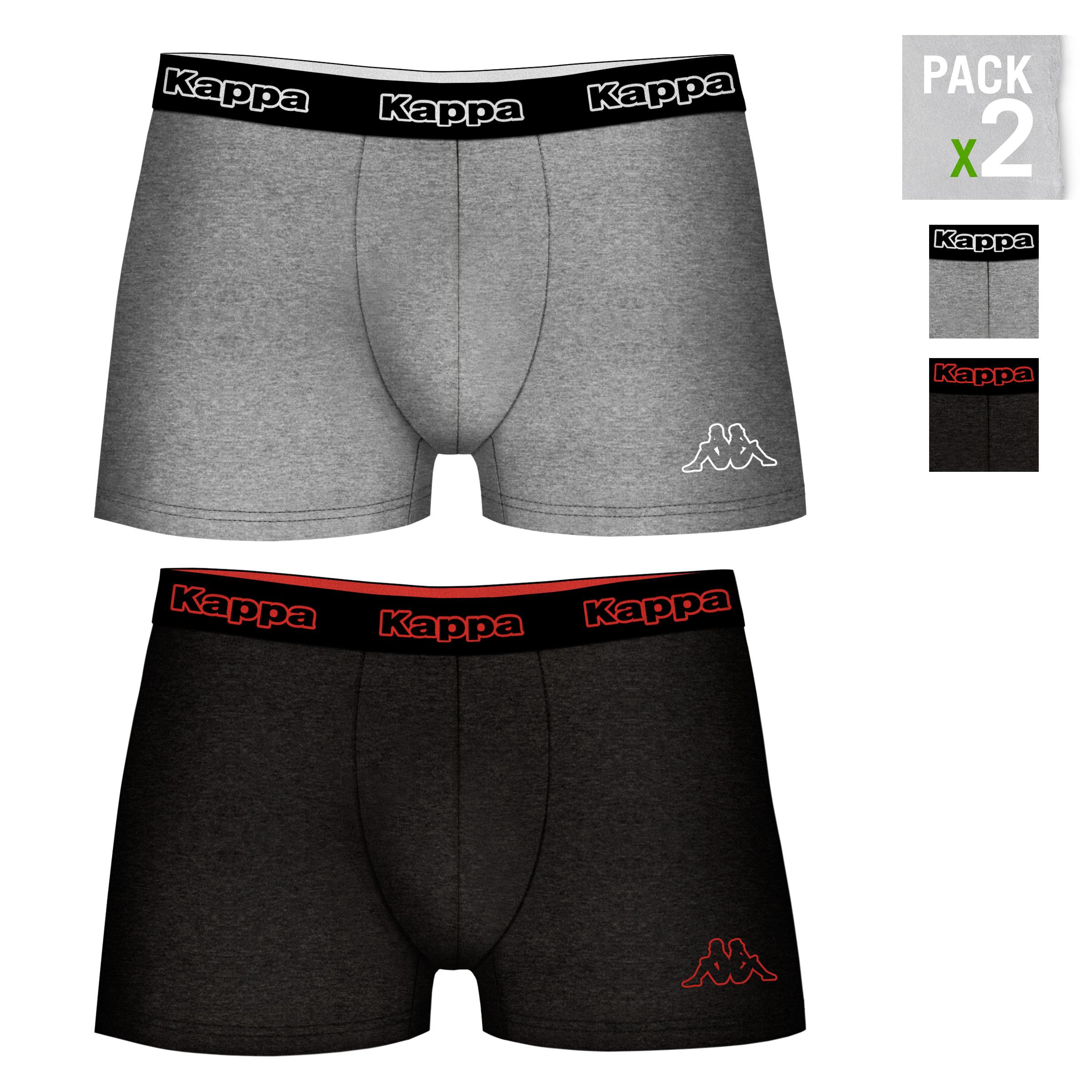 Pack 2 calzoncillos Kappa en color gris claro y gris oscuro para hombre