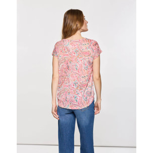 Camiseta Manga Corta Rosa - Rustica