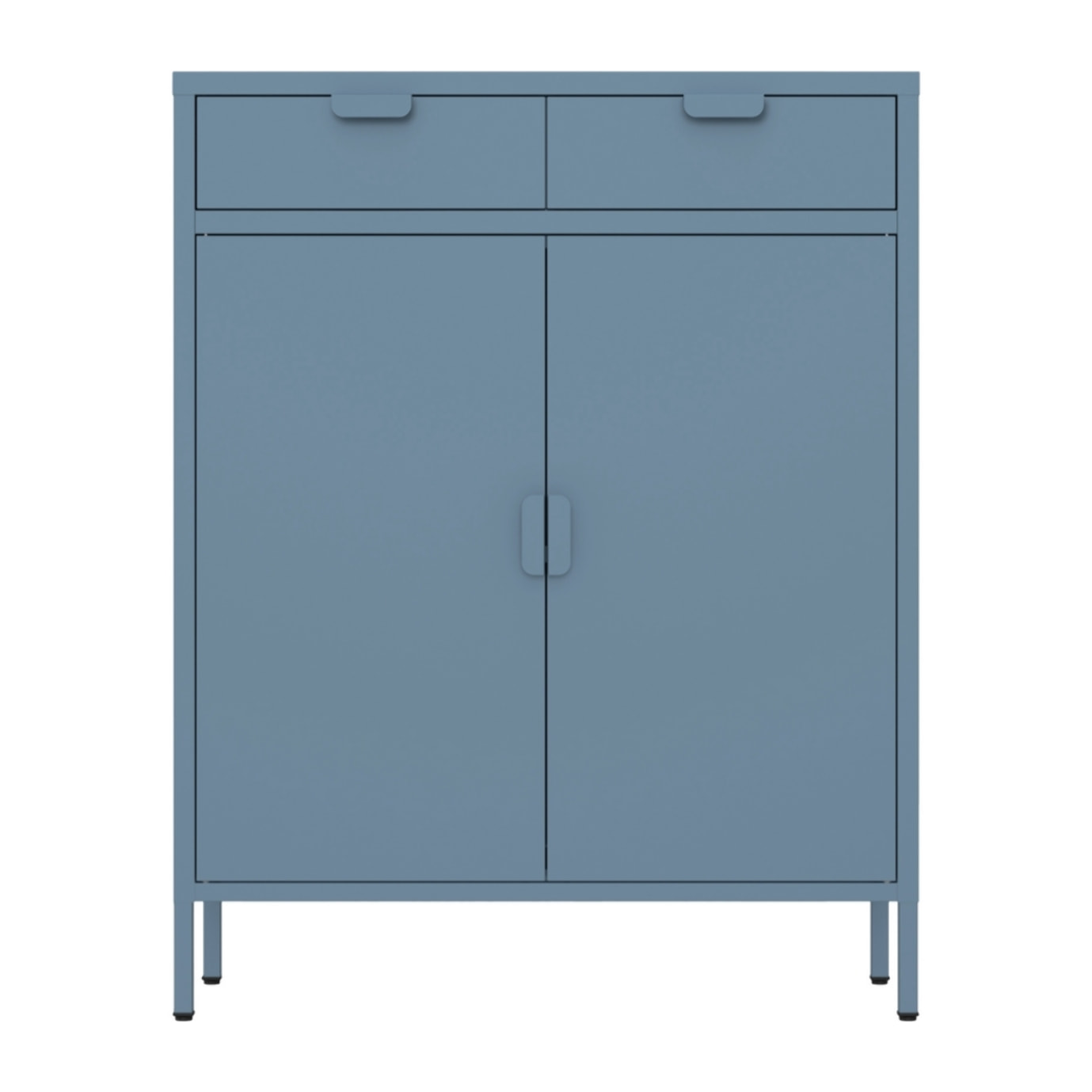 Credenza metallo 2 ante e 2 cassetti 80x38x110cm blu - Pop