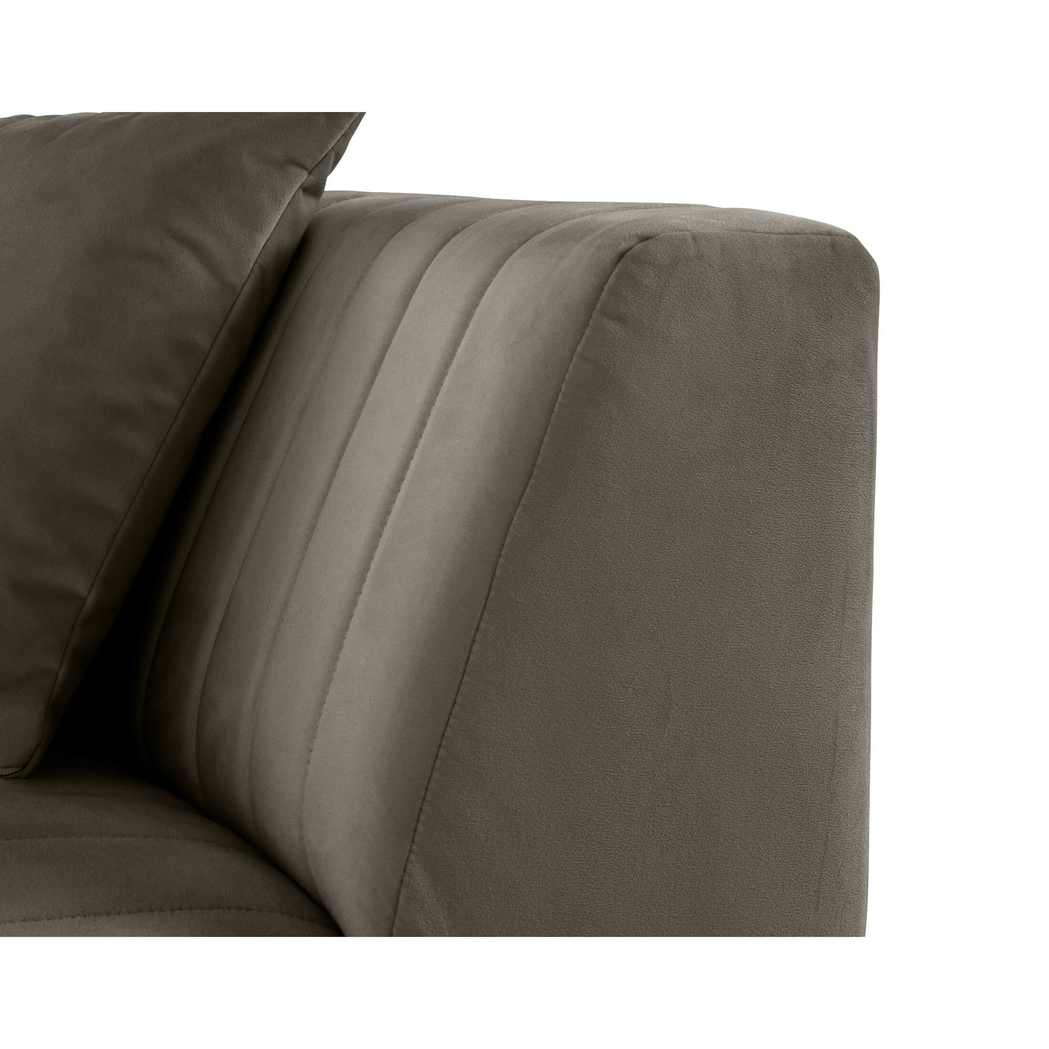 Nova - module d'assise d'angle réversible - en velours - Gris