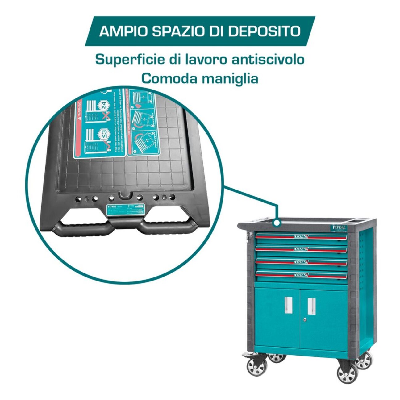 Carrello Porta Attrezzi - 4 Cassetti