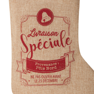 Botte de Noël à suspendre - Naturel