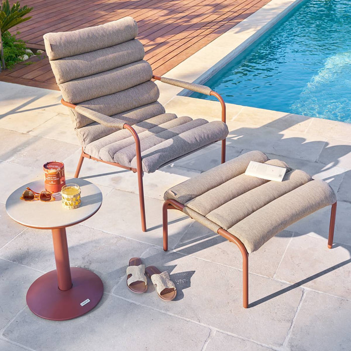 Fauteuil relax de jardin Solani acajou