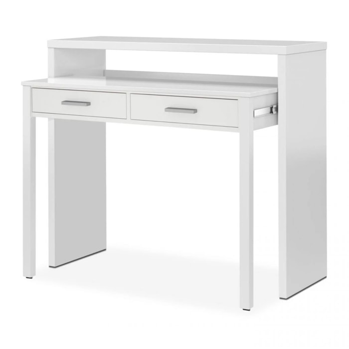 Mesa de escritorio extensible Zira Blanco Artik (Blanco Mate)