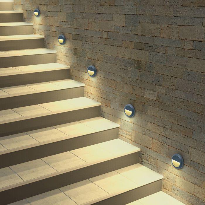 Forlight Siram aplique exterior con luz led blanco cálido en color gris urbano