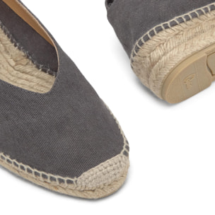 Alpargata plana Gea en algodón orgánico lavado con cintas extraíbles