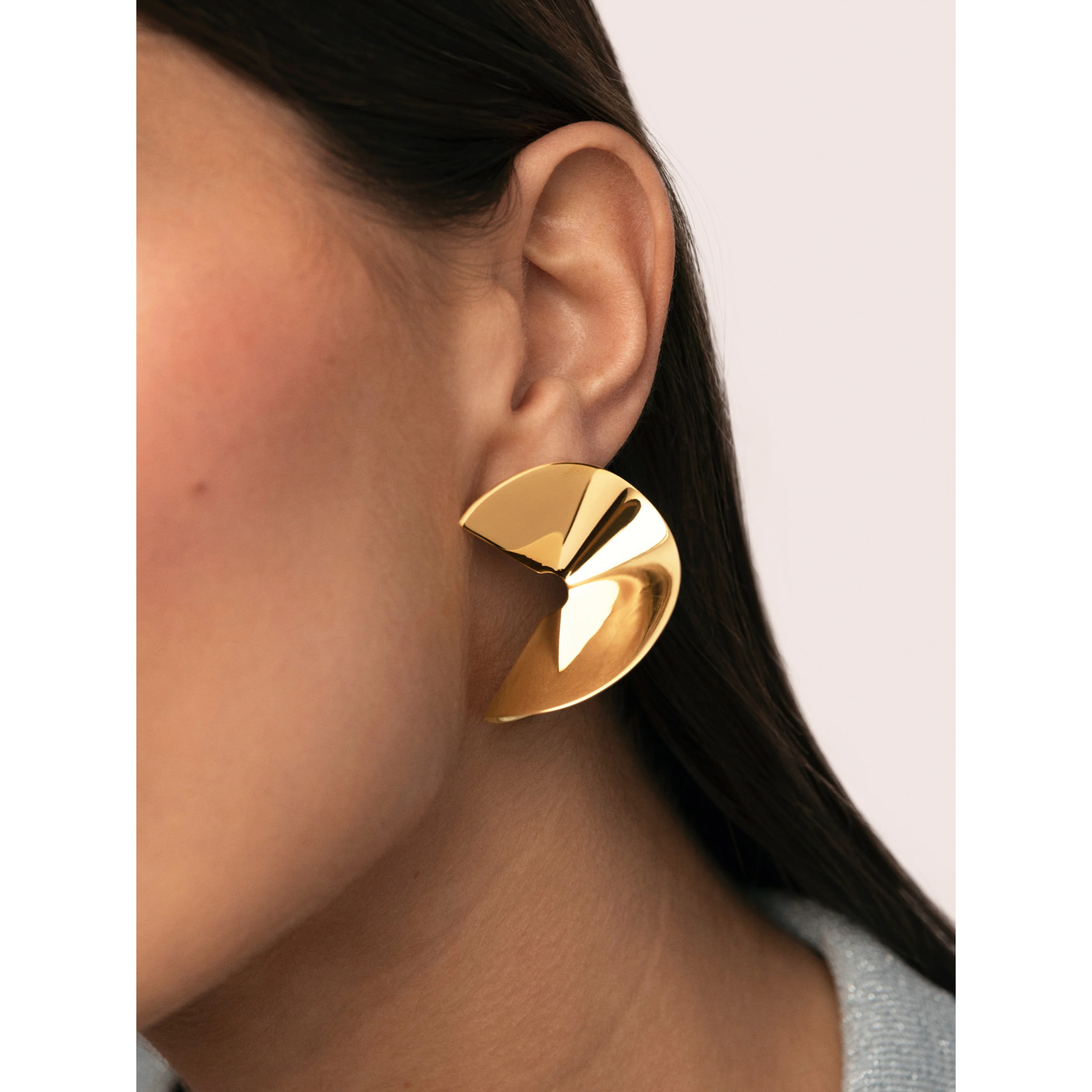 Orecchini Big Swirl Acciao Placcato Oro