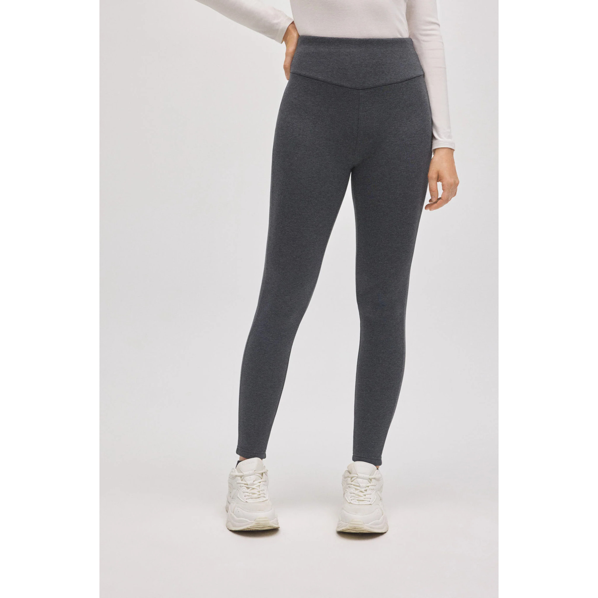 Comodi leggings termici in pile color carbone