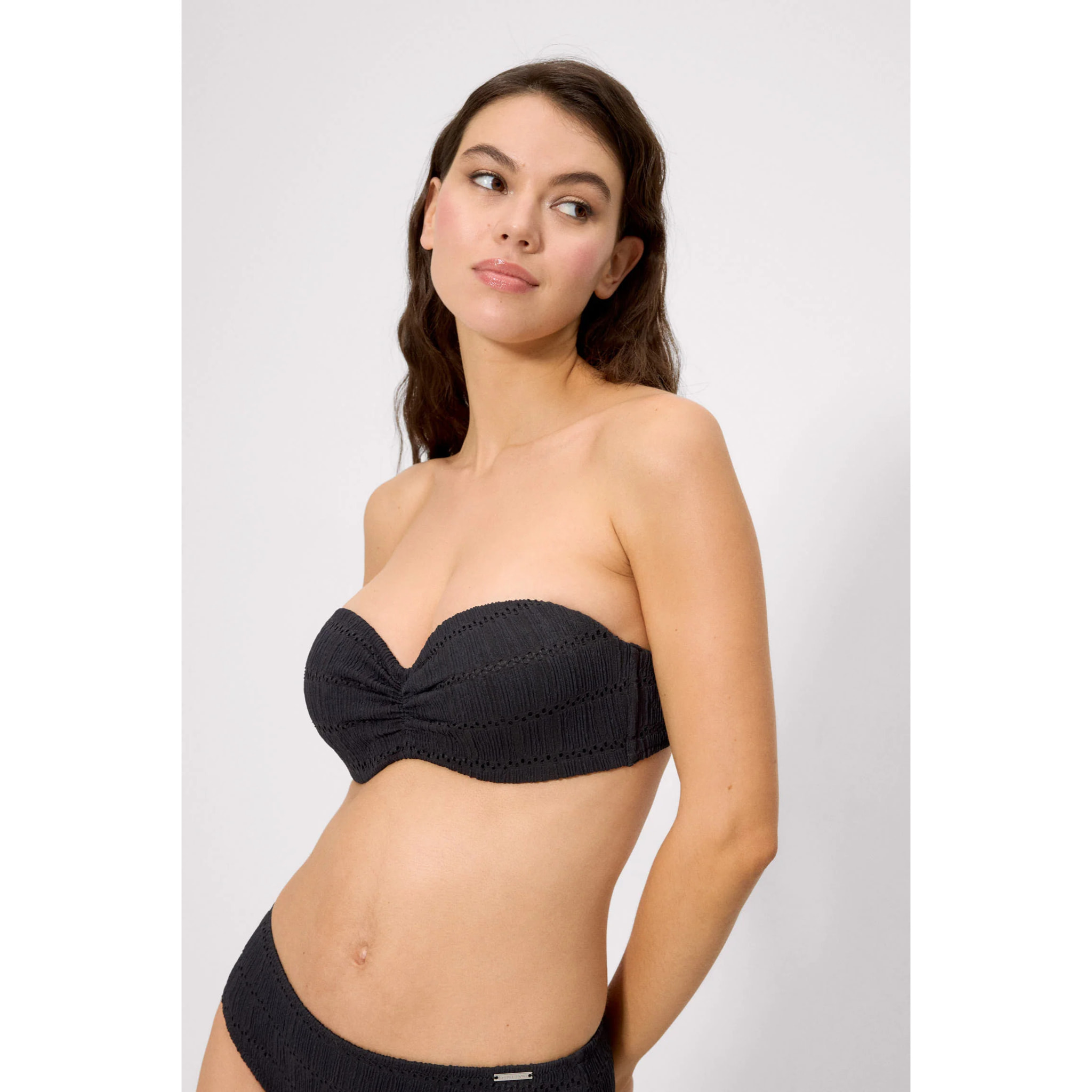 Top bikini bandeau push‑up Nero