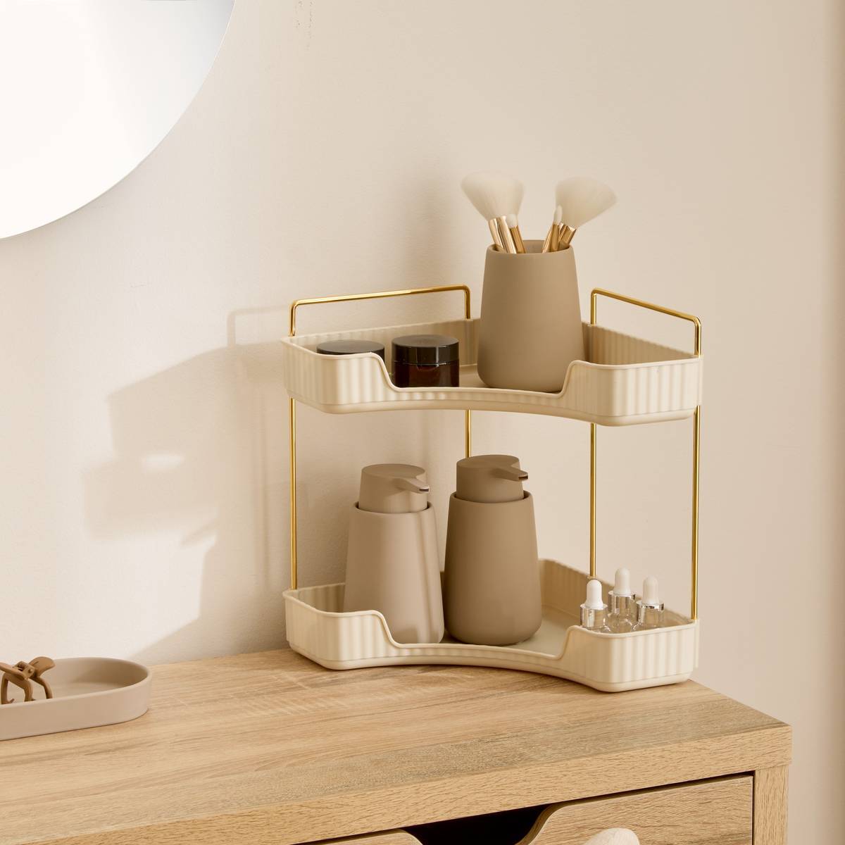 Étagère d'angle 2 niveaux pour douche Alba blanc