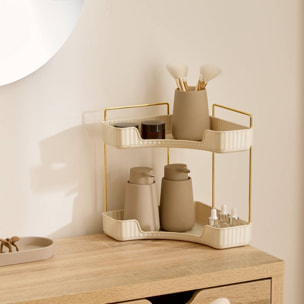 Étagère d'angle 2 niveaux pour douche Alba blanc