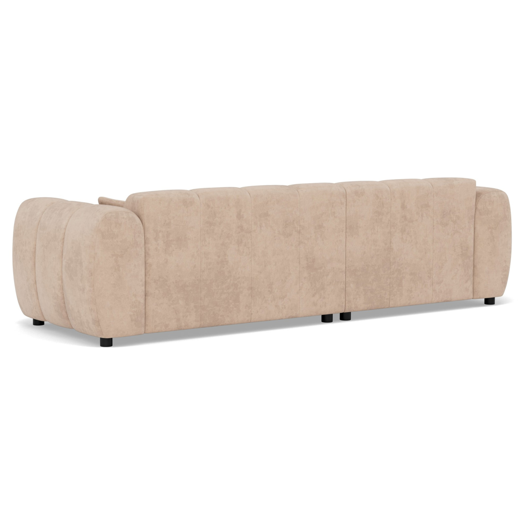 Curtis - canapé d'angle gauche 4 places en simili - Beige
