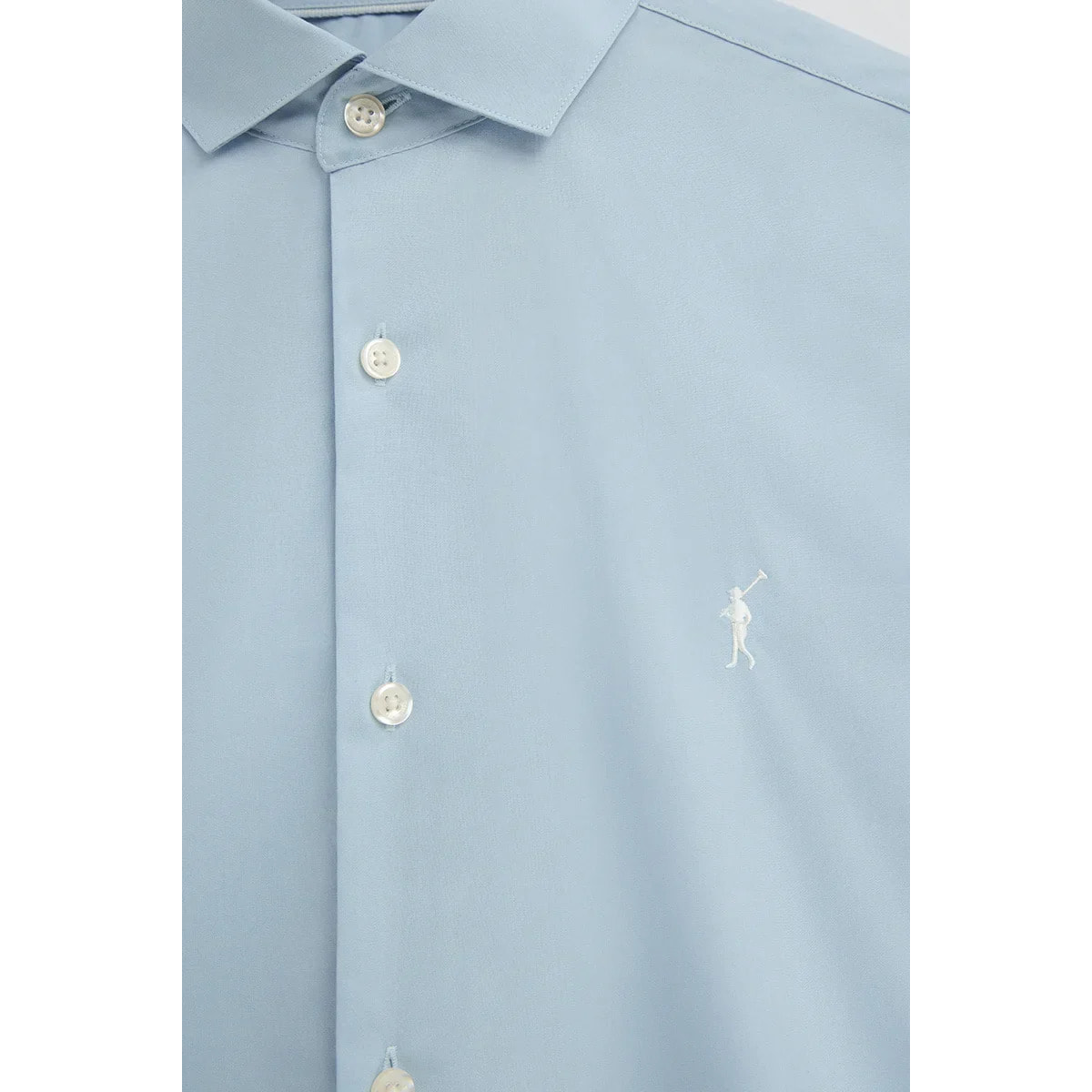 Camisa azul claro de corte slim con logo Rigby Go
