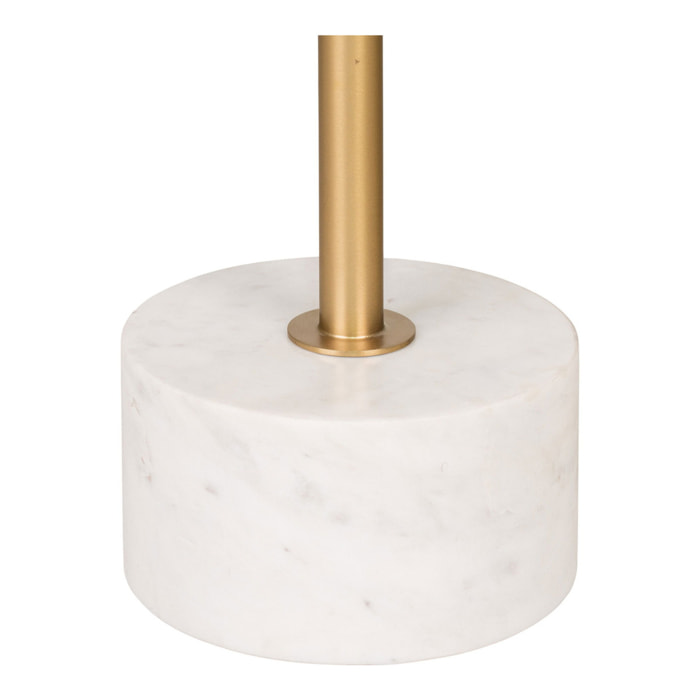 Tavolino Lecco in ottone e marmo bianco ø51x52 cm