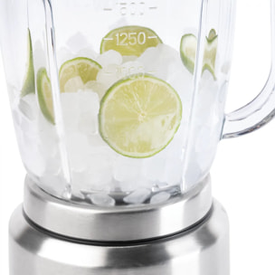 Batidora de vaso JATA JEBT1241 de 1200 W. 6 cuchillas. 4 velocidades + pulse. Pica hielo