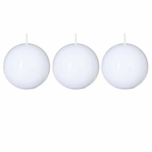 Bougie boule rustique "Many" blanc 88g