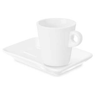 DAM PACK 6 SET TAZZA CAFFÈ + PIATTO 180 ML 10x8x8,5 Cm. Colore bianco