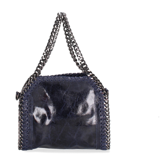 Borsa a mano da donna Made in Italy - Modello Zefira Chic - Pelle scamosciata stampata - 23.0 x 20.0 x 7.0 cm