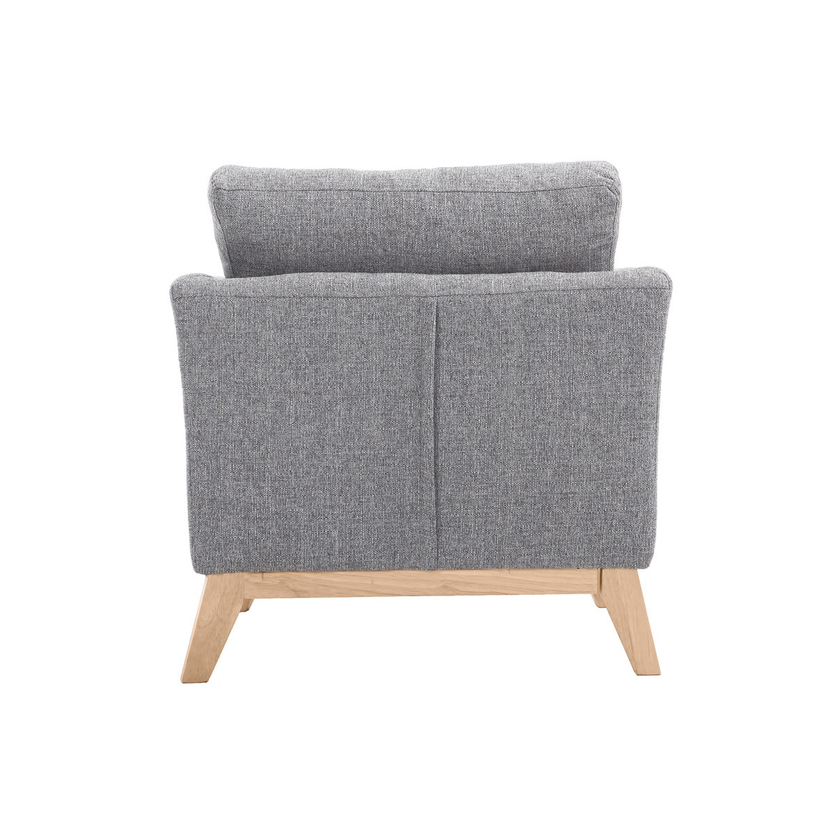 Fauteuil scandinave déhoussable en tissu gris clair et bois clair OSLO