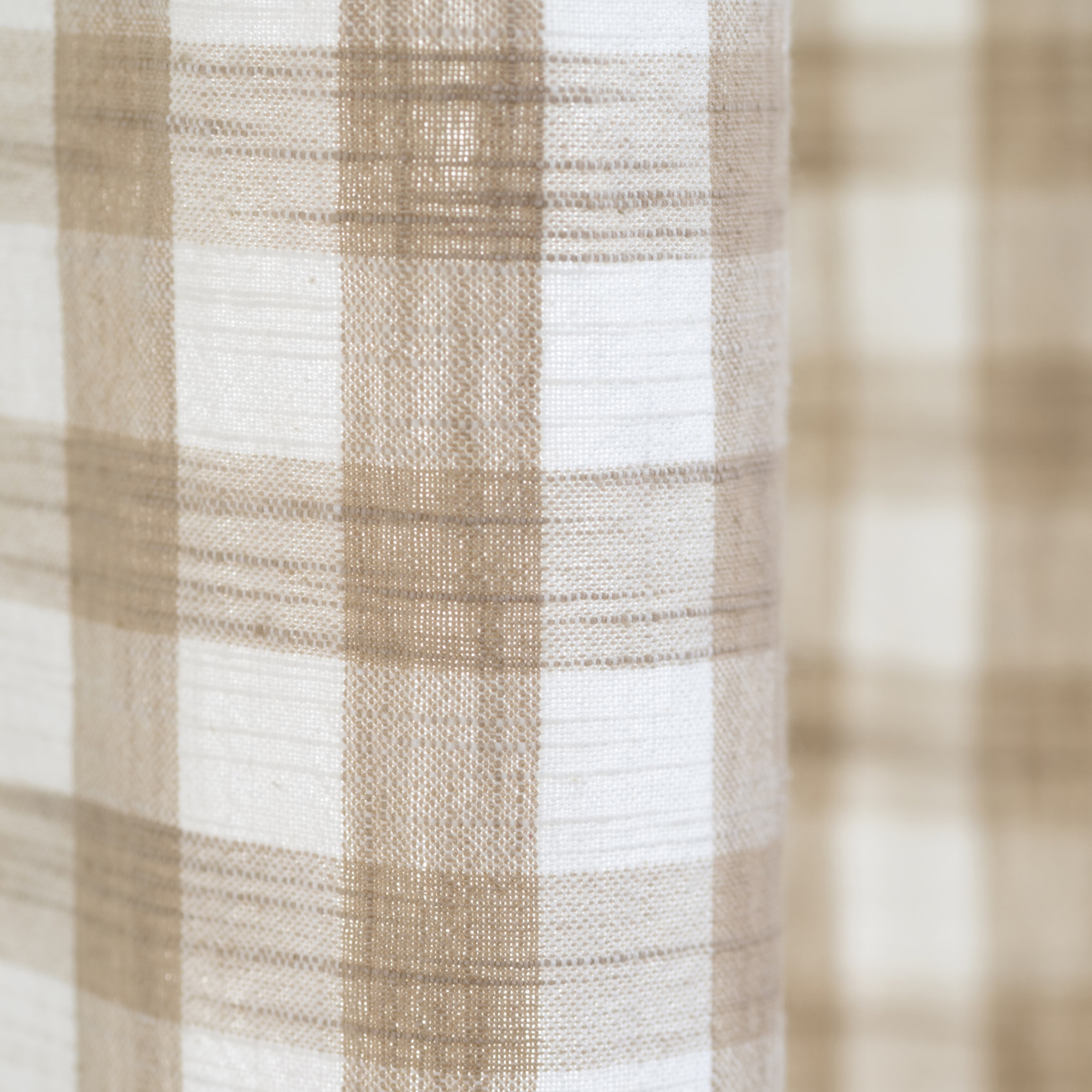 Rideau 100% coton vichy LOURMARIN - Beige