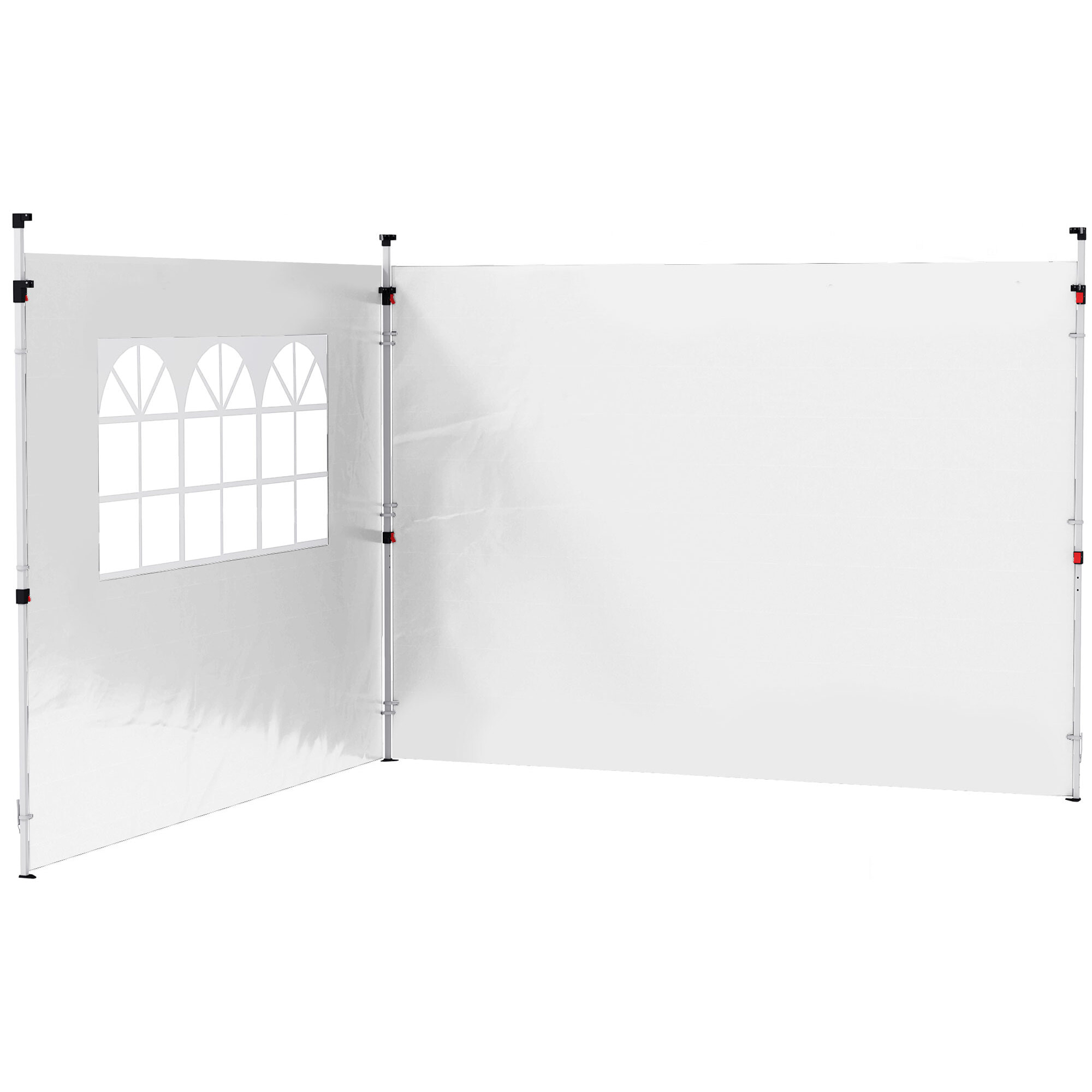 Parois latérales pour tonnelle 3x3m avec fenêtre polyester blanc