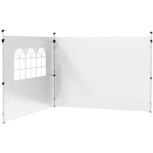 Parois latérales pour tonnelle 3x3m avec fenêtre polyester blanc